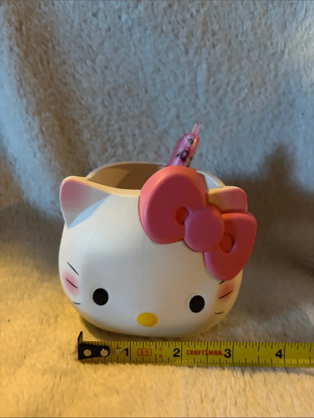Hello Kitty White Face Organizer with Pink Bow